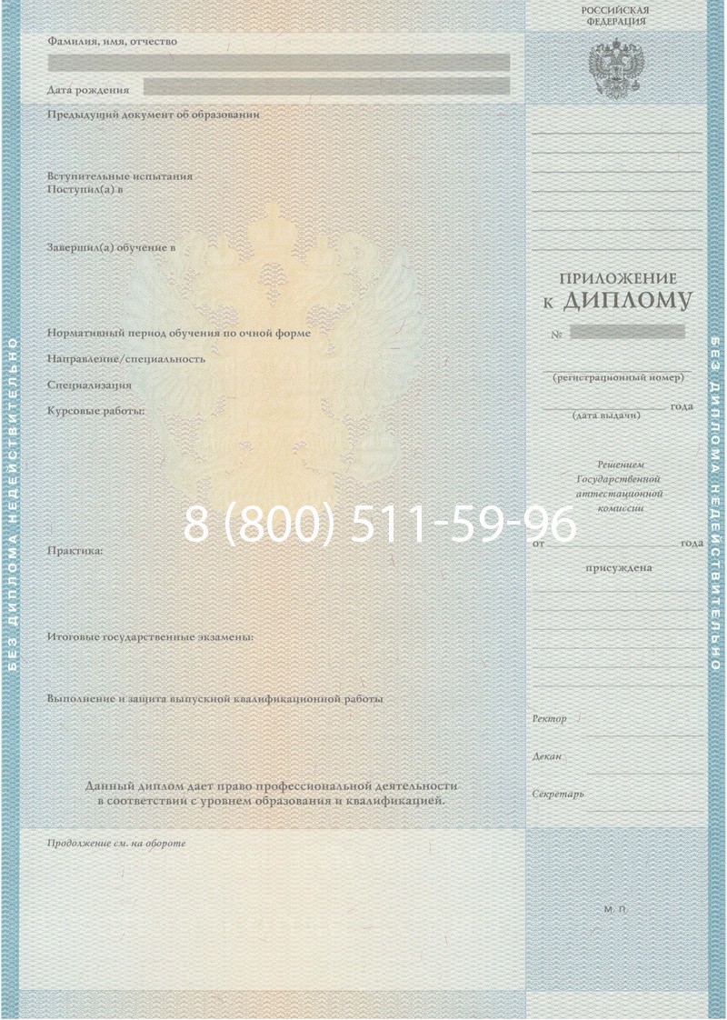 Заказать Диплом о высшем образовании 2010-2011 годов в Великом Новгороде